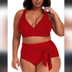NWT Plus size red bikini. Rue107 New York